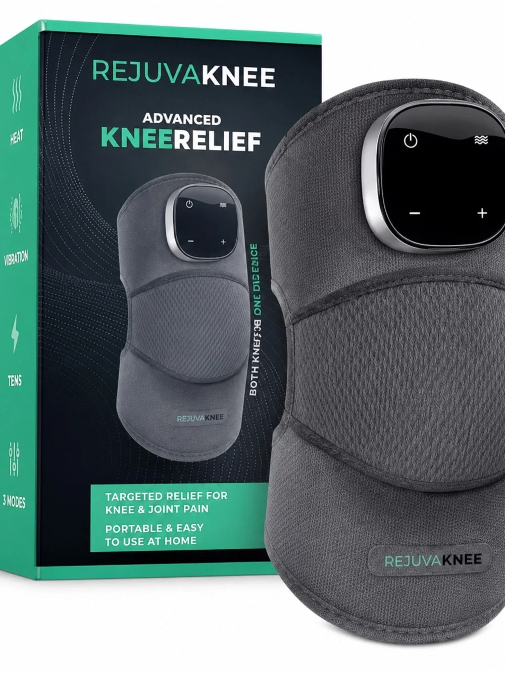 RejuvaKnee Advanced Knee Relief Brace Wireless Rechargeable Heat Therapy New